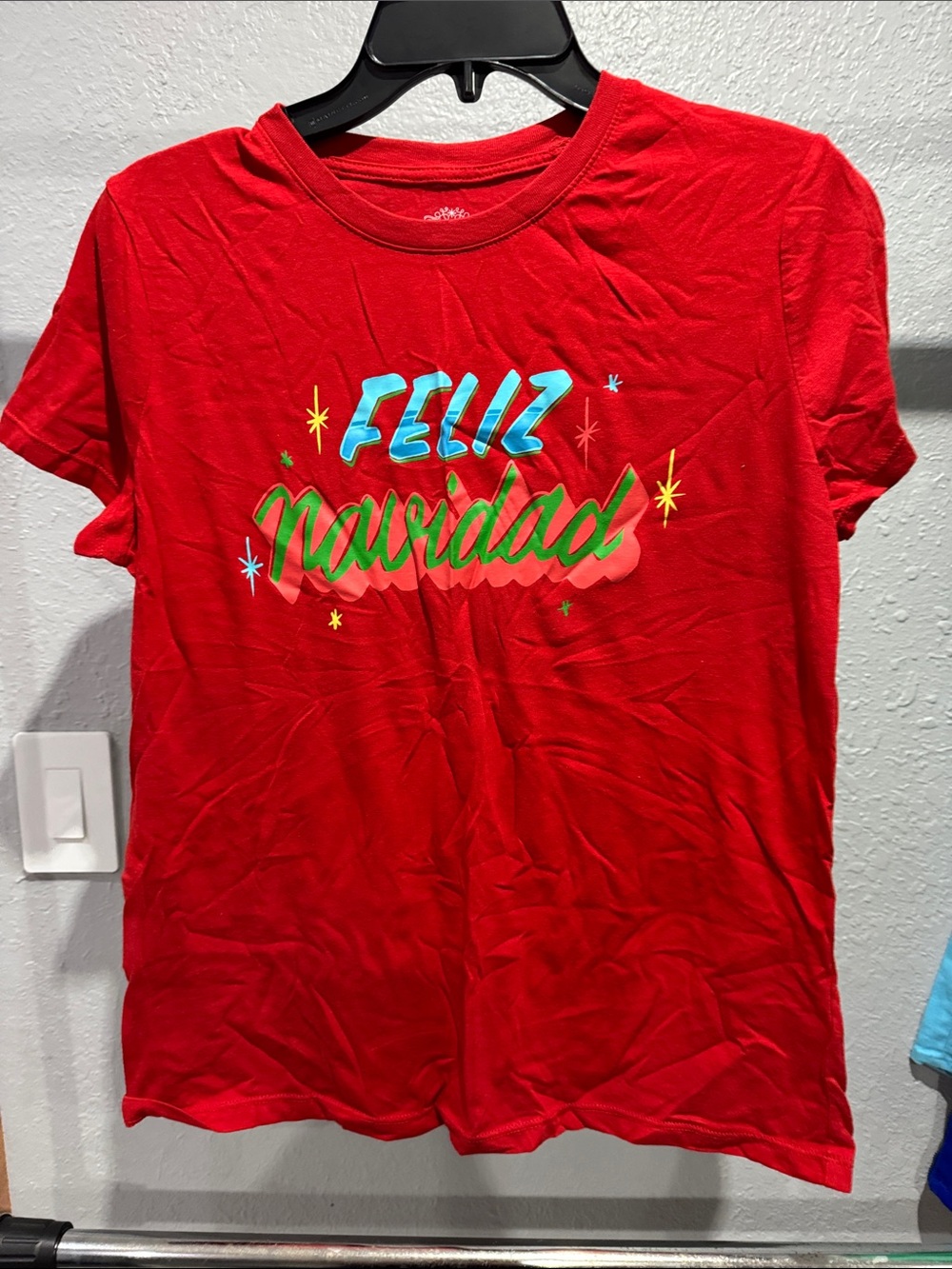 Wondershop Red 'Feliz Navidad' Graphic Tee with Multicolor Print